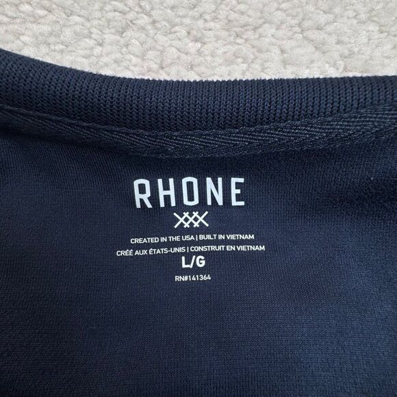 Rhone Communter 1/4 Zip Navy Blue Active Zip Pullover Performance Sweater - Picture 3 of 6